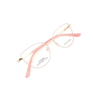 عینک بچگانه فلزی برند tiffanyco رنگ صورتی کمرنگ